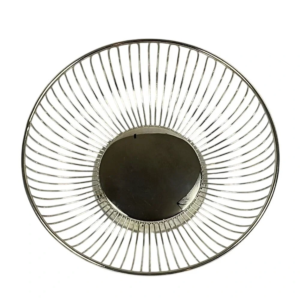 Silver Plated Round Wire Serving Fruit Basket 9.5